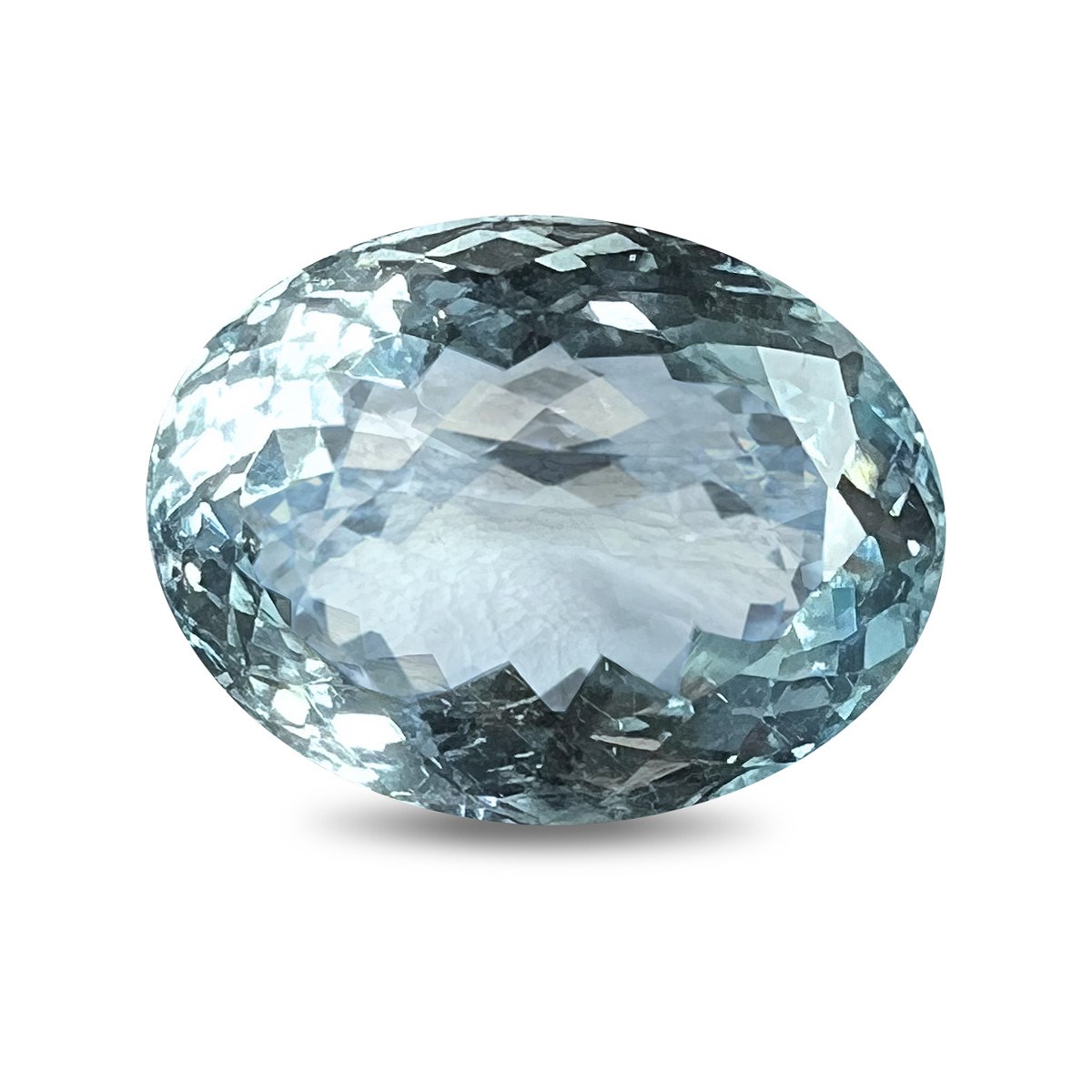 Aigue Marine Ovale facettée bleu ciel - Poids de 9.88 carats - Clarté VVS-VS - Origine Afrique