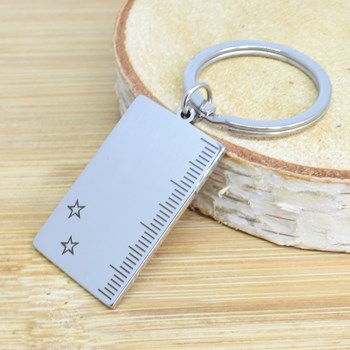 Steel ruler keyring