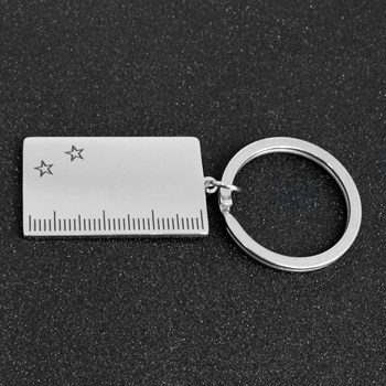 Steel ruler keyring