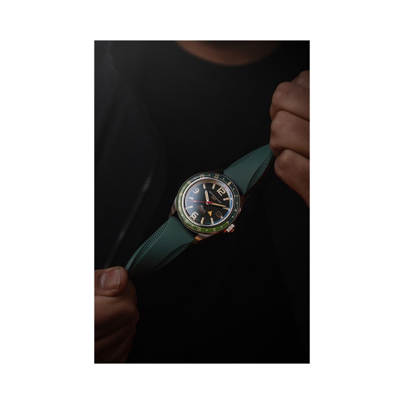 Fleuss GMT Automatic -FOREST GREEN - Montre homme - Mouvement japonais automatique GMT - vue 5