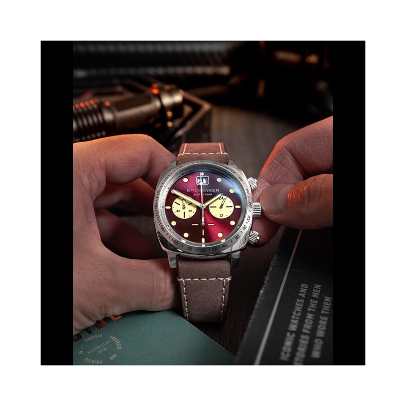 Hull Chronograph BURNT MAROON - Montre homme - Mouvement Chronographe Japonais - vue 2