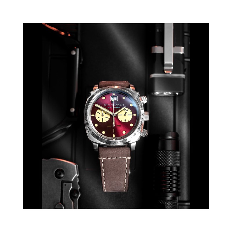 Hull Chronograph BURNT MAROON - Montre homme - Mouvement Chronographe Japonais - vue 4