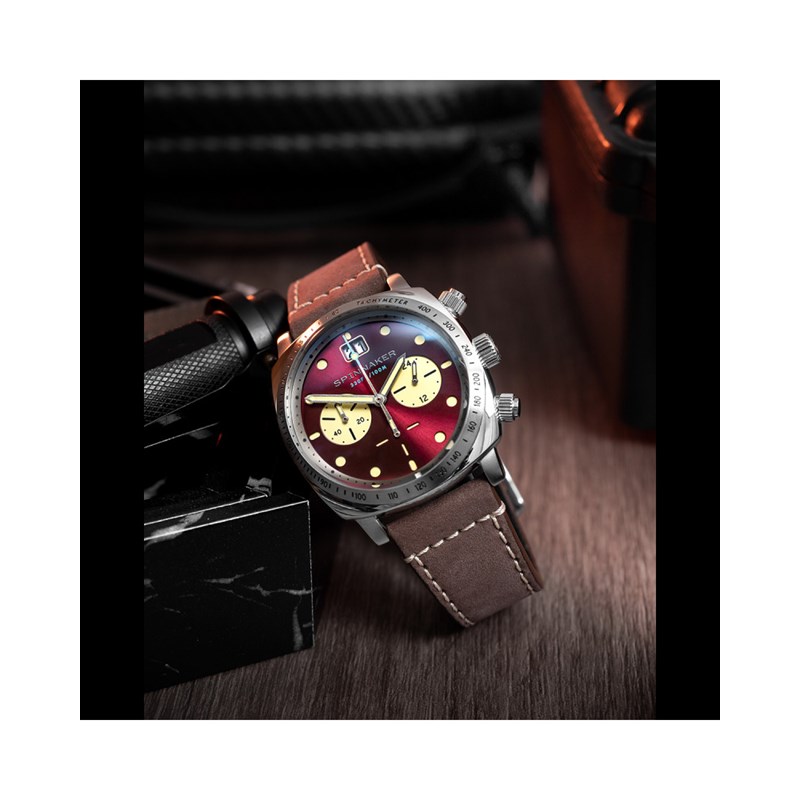 Hull Chronograph BURNT MAROON - Montre homme - Mouvement Chronographe Japonais - vue 5