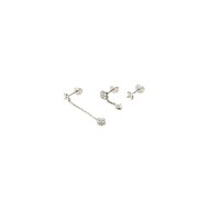 Set de trois piercings Agatha Beloved argent oxydes