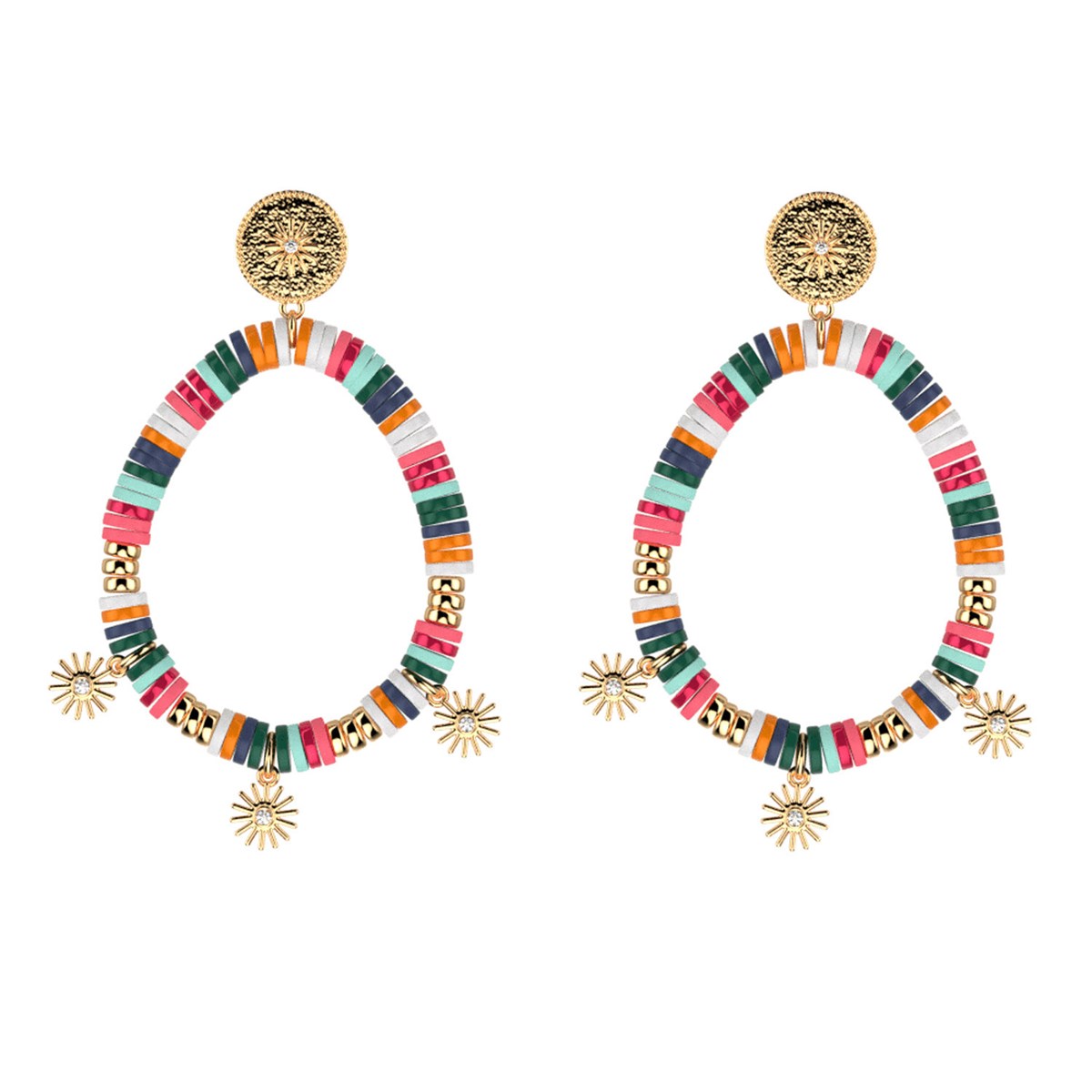 Boucles d'oreilles Les Cadettes Baya multicolores