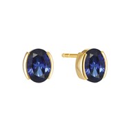 Boucles d'oreille puce Sif Jakobs ELLISSE CAREZZA_x000D_
argent plaqué or jaune 18k oxyde bleu