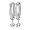 Boucles d'oreilles créoles Brillaxis pampille
blanche en argent - vue V1