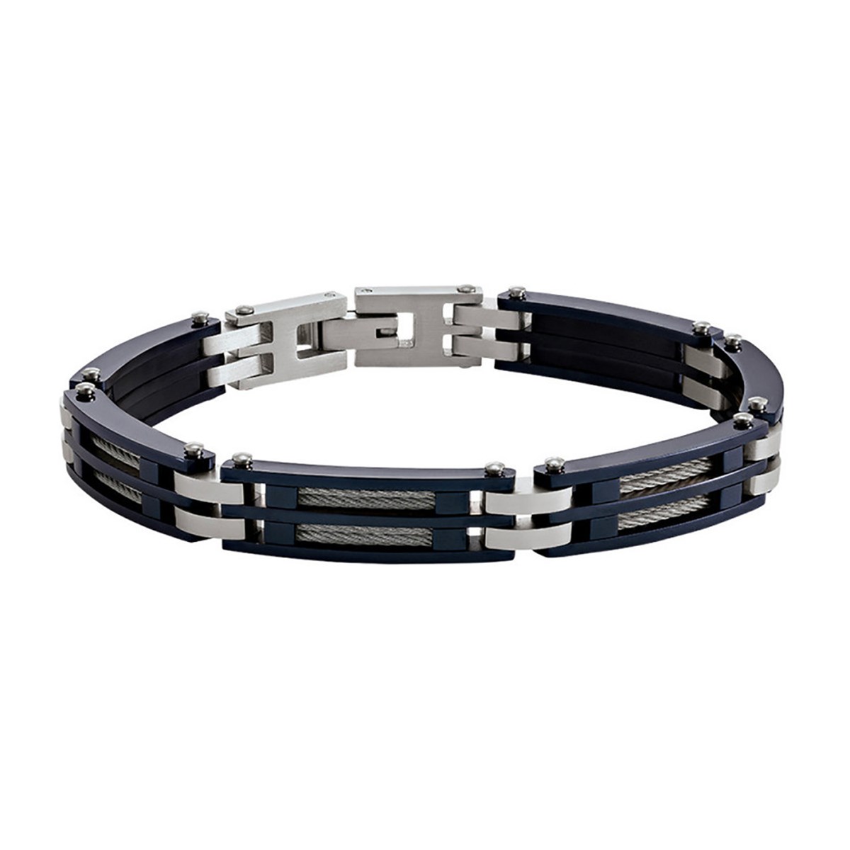 Bracelet homme Jourdan Priam bleu et acier