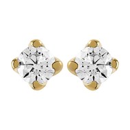 Boucles d'oreilles Brillaxis diamants 4 griffes or_x000D_
jaune 9 carats 3mm