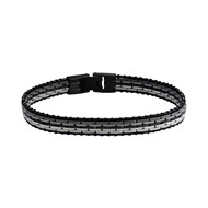 Bracelet homme Jourdan Orion_x000D_
acier noir et gris