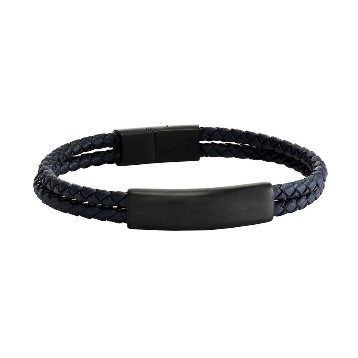 Bracelet homme Jourdan Côme
acier noir et cuir bleu