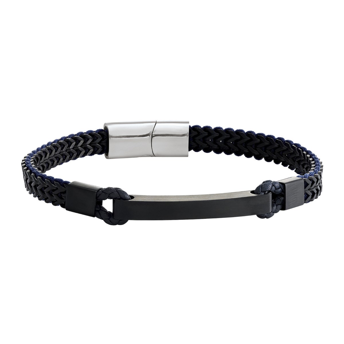 Bracelet Homme Jourdan Donovan
acier noir et cuir bleu