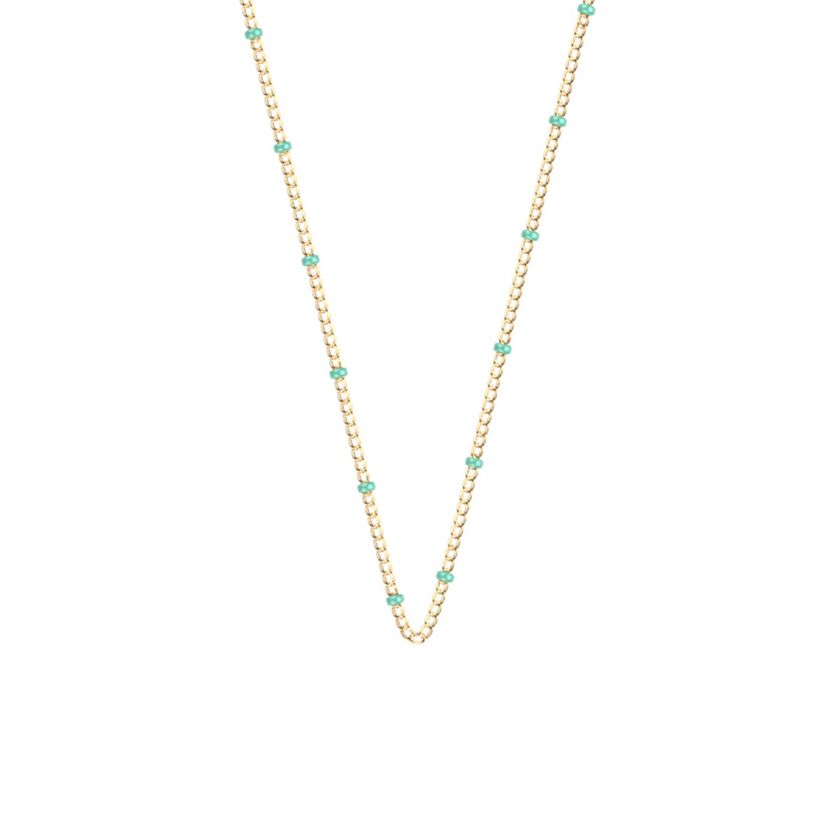 Collier Les Cadettes chaine bille laque vert d'eau