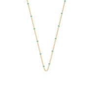 Collier Les Cadettes chaine bille laque vert d'eau