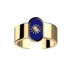 Bague Les Cadettes Felicidad laque bleue nuit oxyde - vue V1