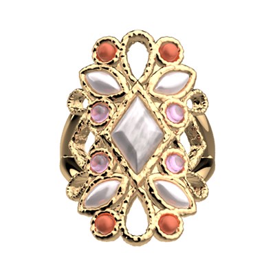 Bague Les Georgettes Rosace nacre, 56 MATY