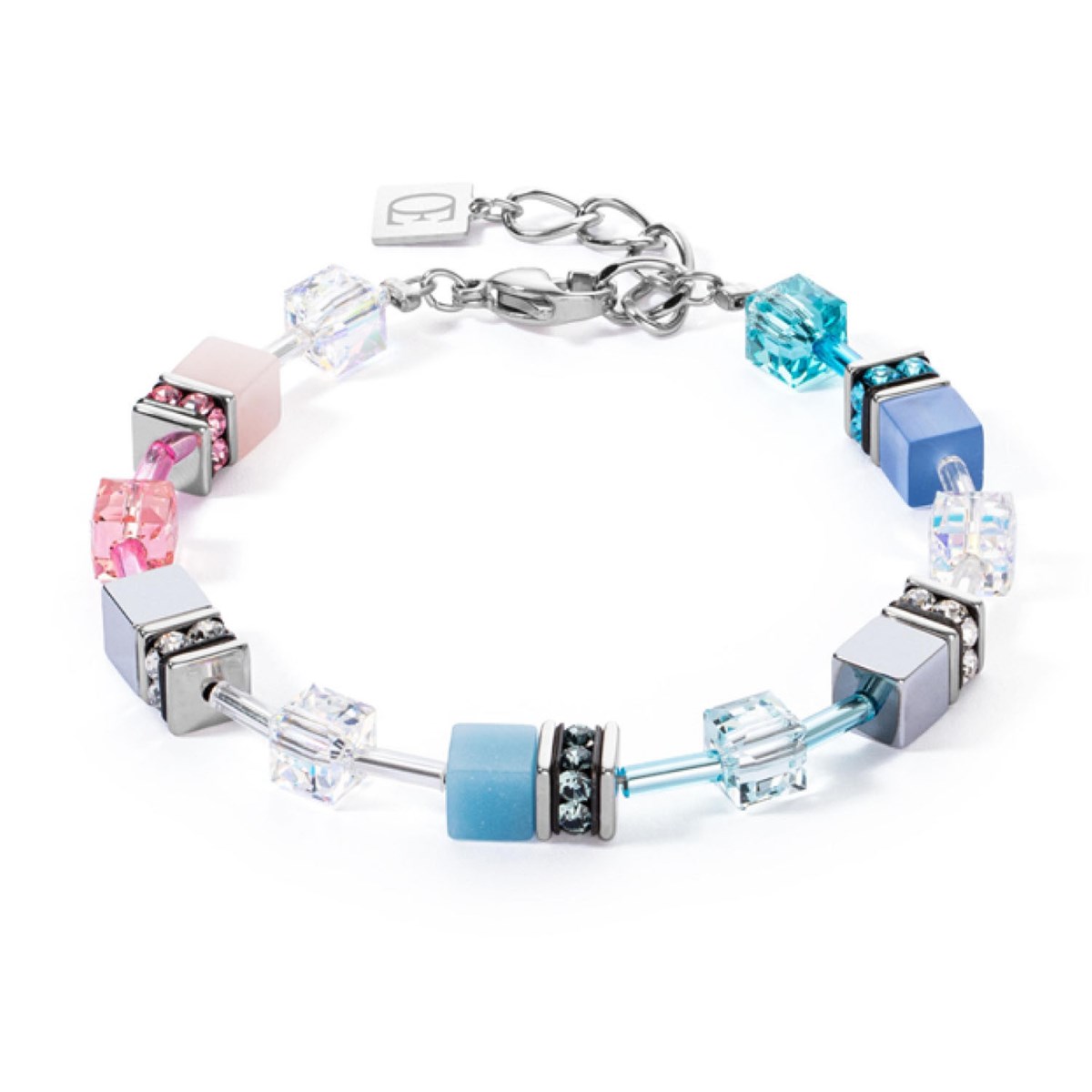 Bracelet Coeur de Lion GeoCUBE® Iconic bleu-rose