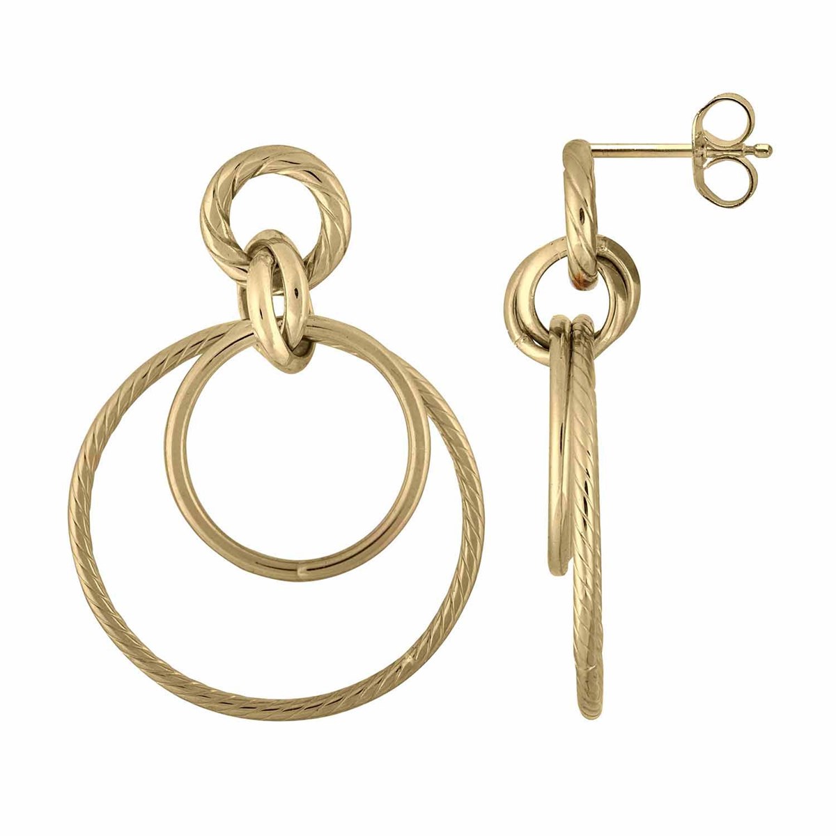 Boucles d'oreilles pendantes Brillaxis or jaune 18k