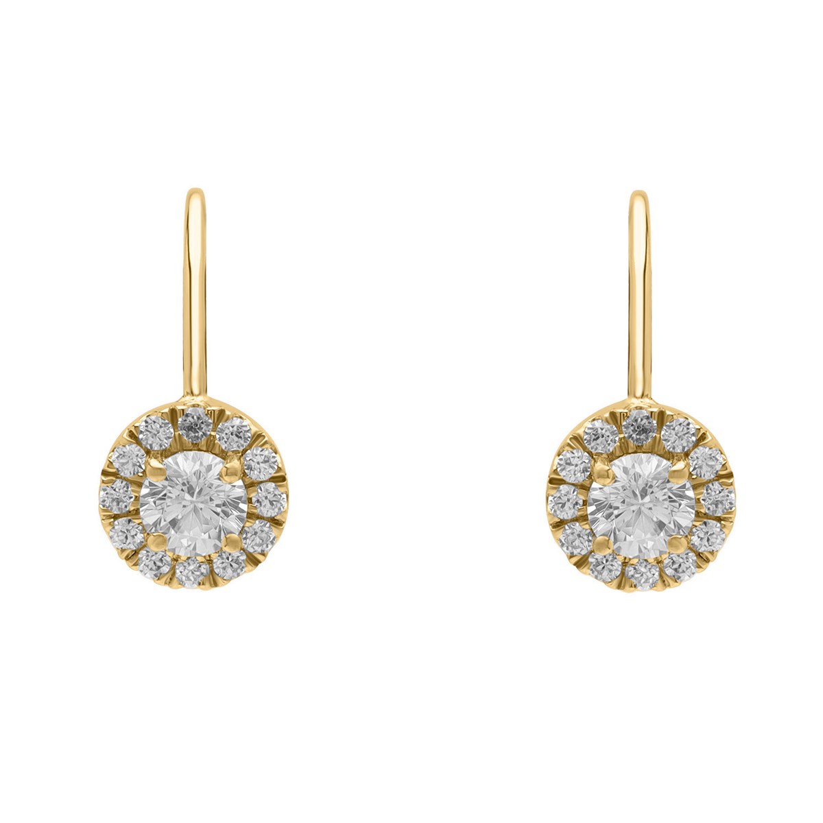 Boucles d'oreilles dormeuse Brillaxis
Oxydes de zirconium et or jaune 18k