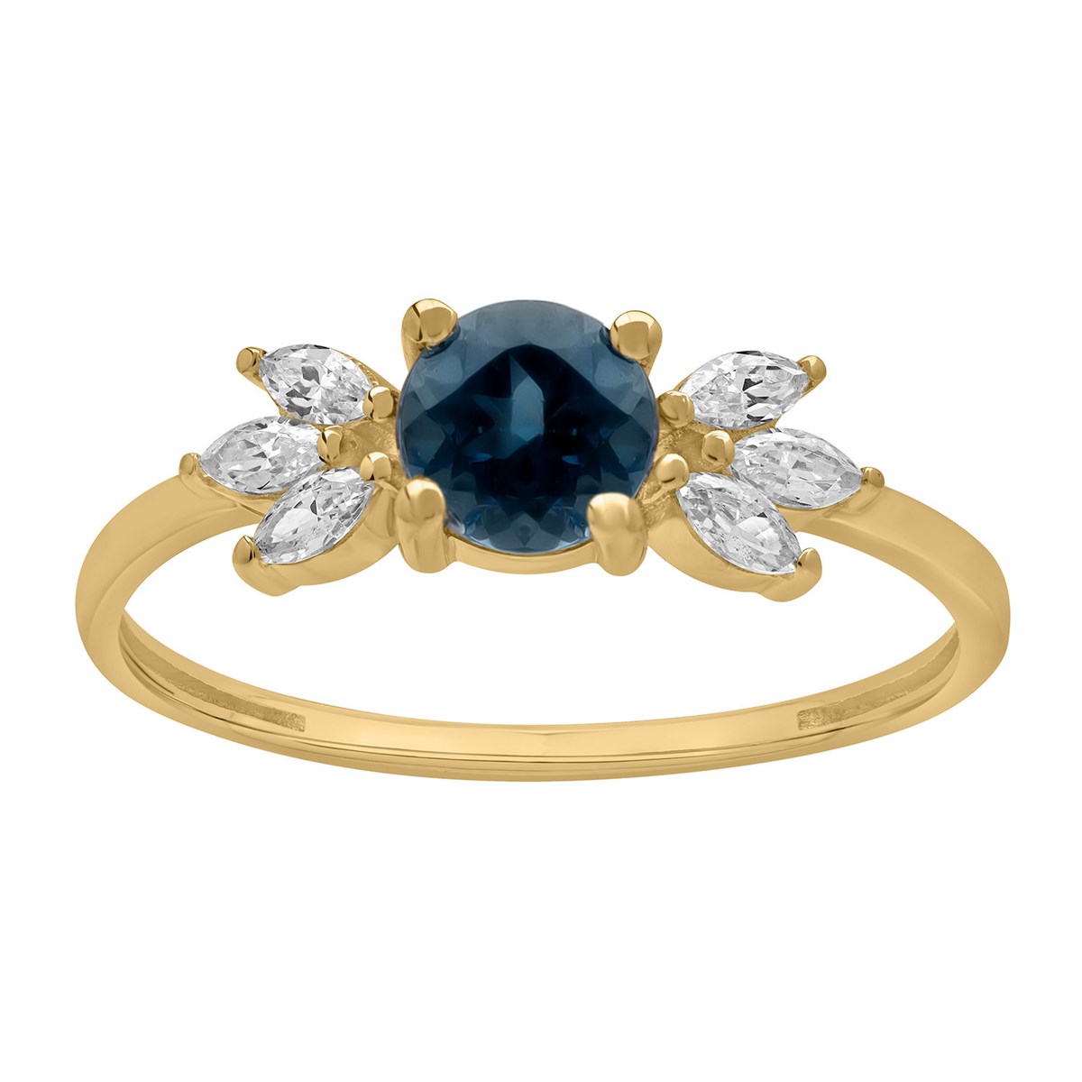 Bague Brillaxis Topaze Blue London et oxydes
or jaune 18carats