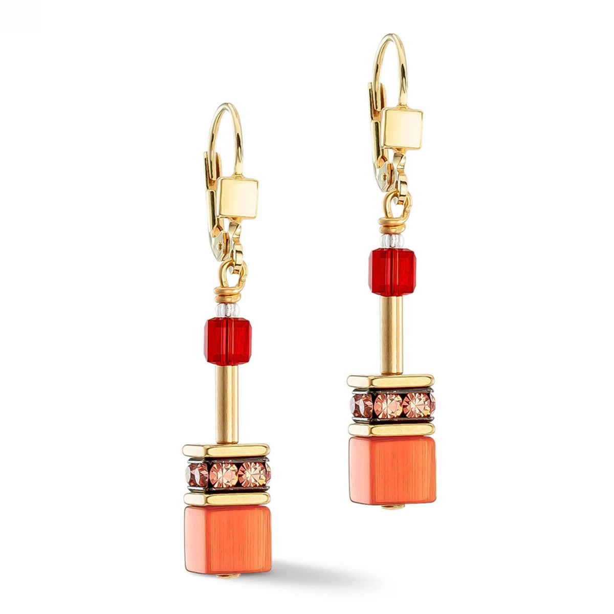 Boucles d'oreilles Coeur de Lion GeoCUBE Iconic
rouge et doré