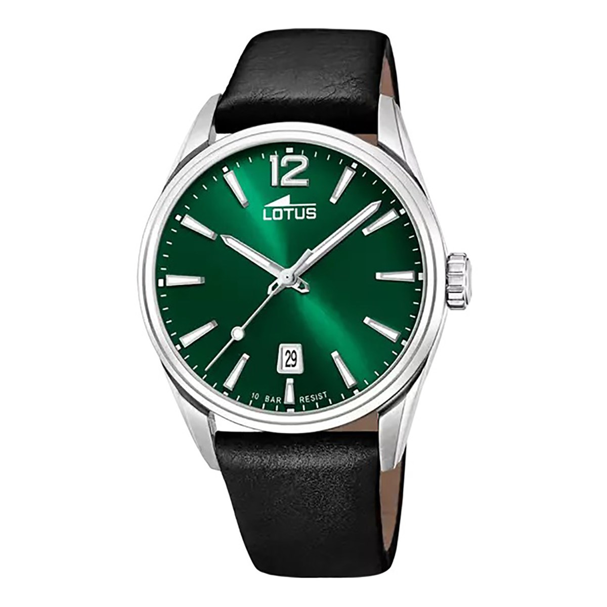 Montre Lotus Classique cadran vert cuir noir