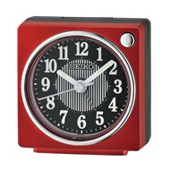 Réveil Seiko carré plastique rouge/noir cadran noir