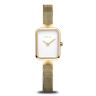 Montre femme Bering rectangulaire acier milanais