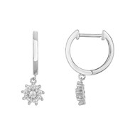 Créoles en Argent avec oxyde de zirconium blanc