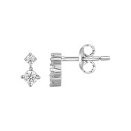 Boucles d'oreilles clous en Argent avec oxyde de zirconium blanc