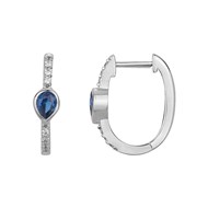Créoles en Argent avec oxyde de zirconium bleu saphir
