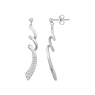 Boucles d'oreilles pendantes en Argent avec oxyde de zirconium blanc