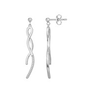 Boucles d'oreilles en Argent avec oxyde de zirconium blanc