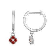 Boucles d'oreilles en Argent avec spinelle rouge rubis