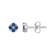 Boucles d'oreilles en Argent avec spinelle bleu saphir