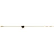 Bracelet souple mono-motif en Plaqué Or avec oxyde de zirconium blanc
