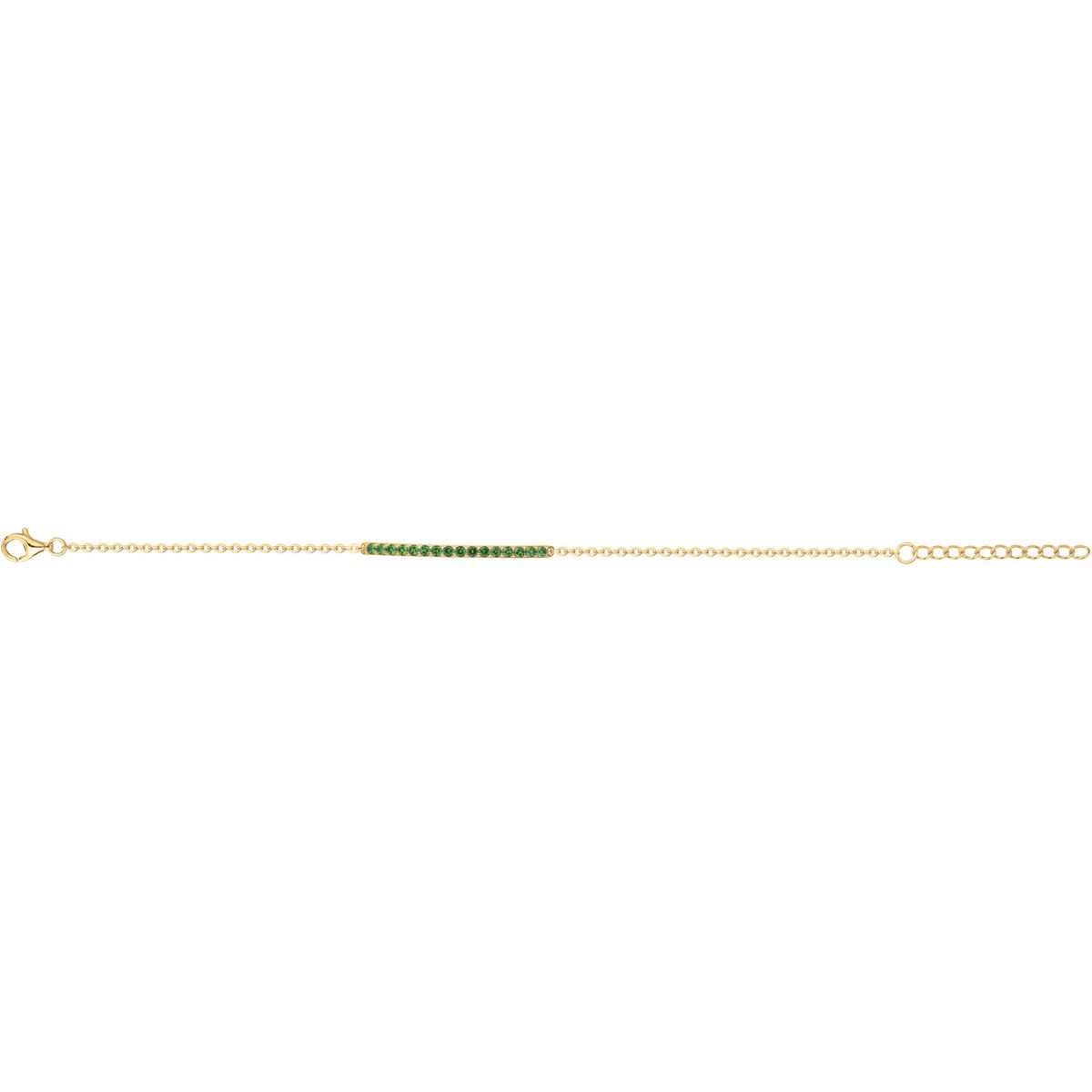 Bracelet en Plaqué Or avec oxyde de zirconium vert emeraude