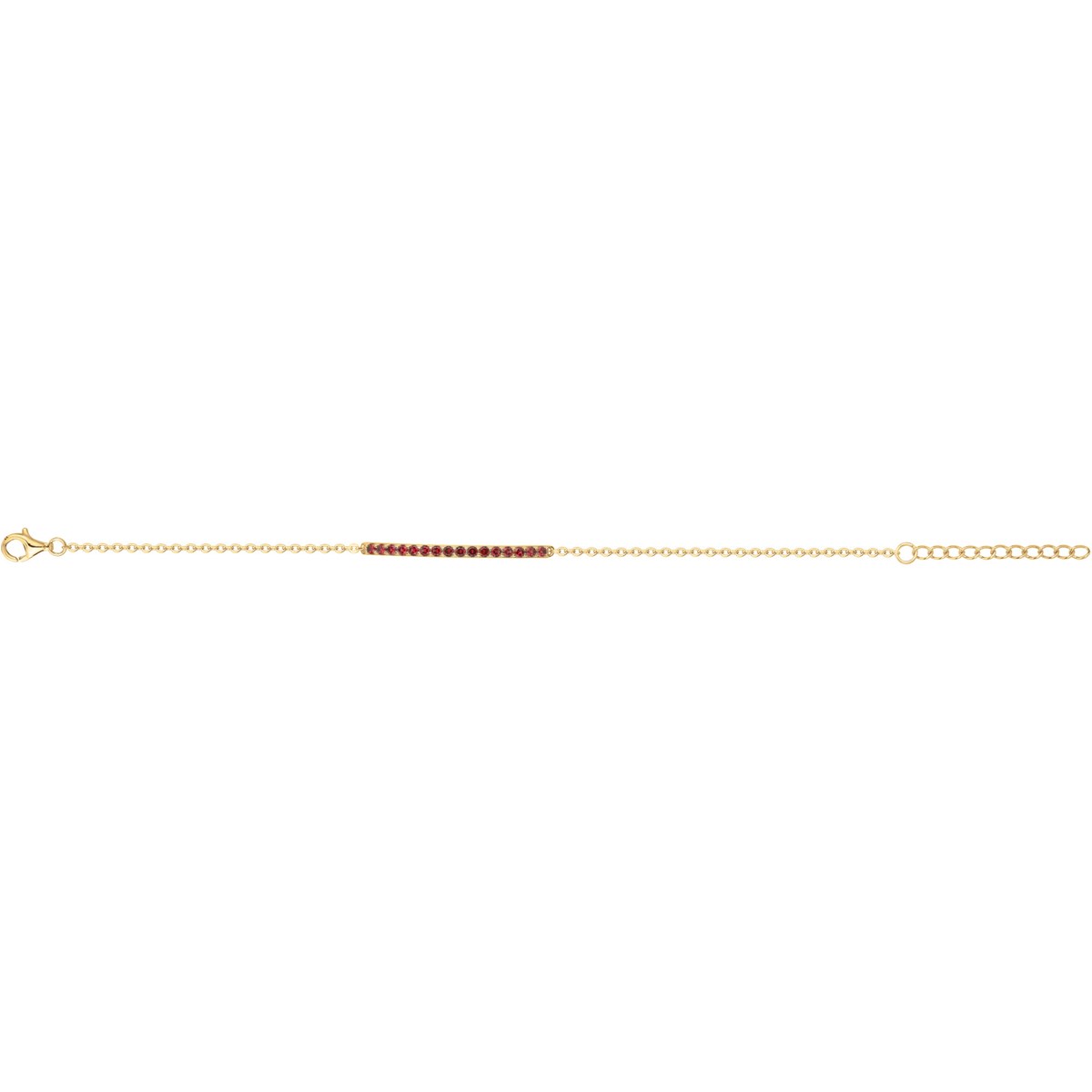 Bracelet en Plaqué Or avec spinelle rouge rubis