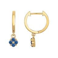 Créoles en Plaqué Or avec oxyde de zirconium bleu saphir