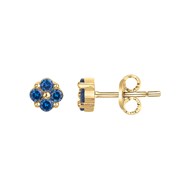 Boucles d'oreilles clous en Plaqué Or avec oxyde de zirconium bleu saphir