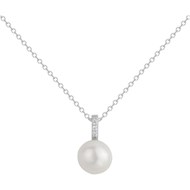 Collier mono-motif en Argent avec perle d'eau douce blanc