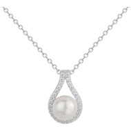 Collier mono-motif Astrid en Argent avec perle d'eau douce blanc