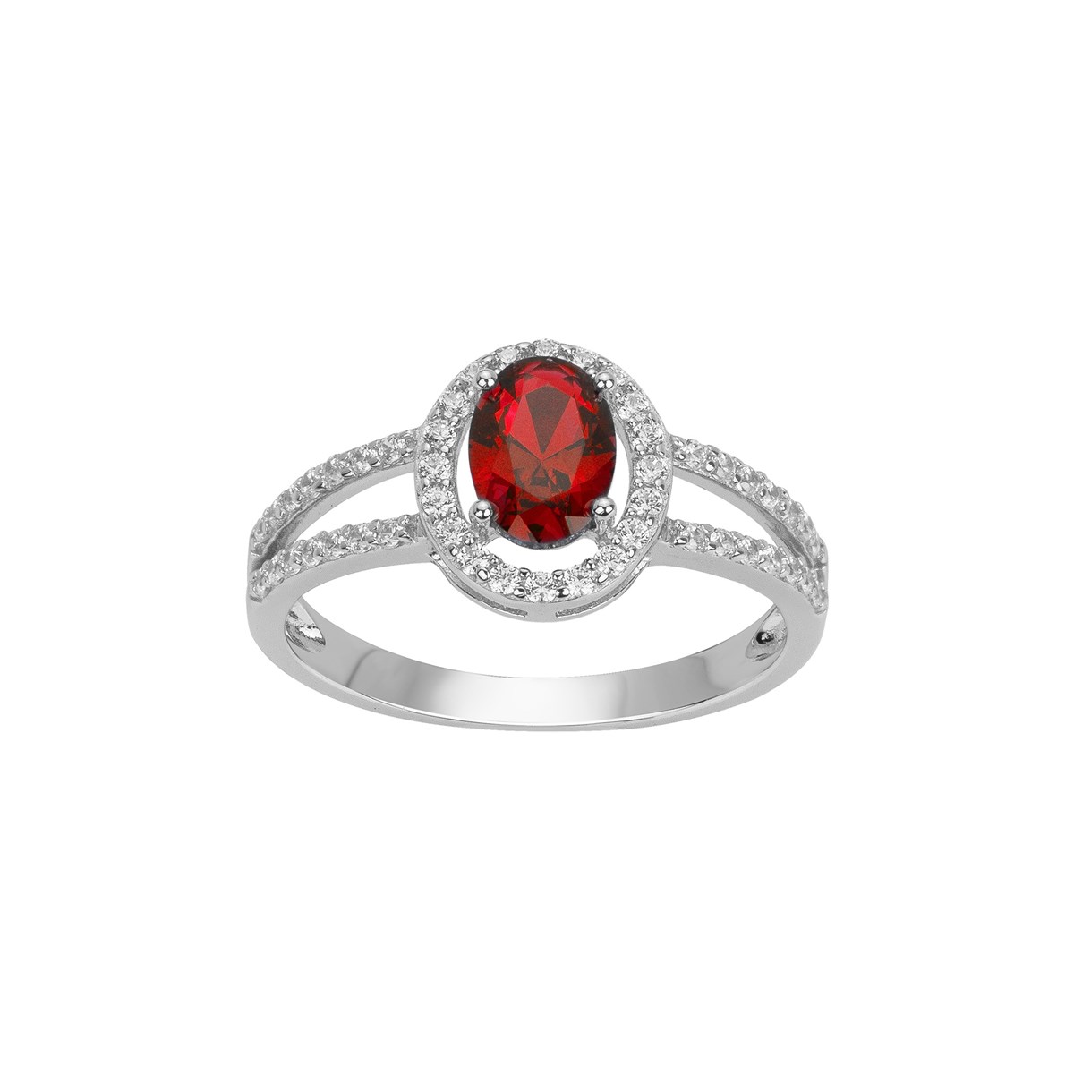 Bague en Argent avec spinelle rouge rubis