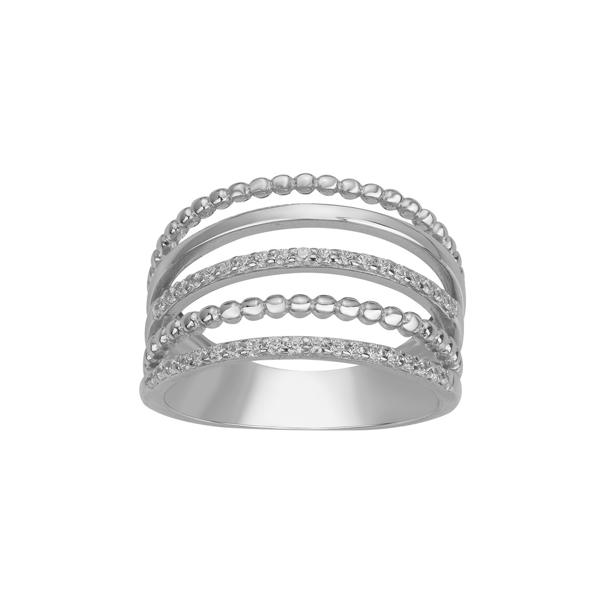 Bague en Argent avec oxyde de zirconium blanc