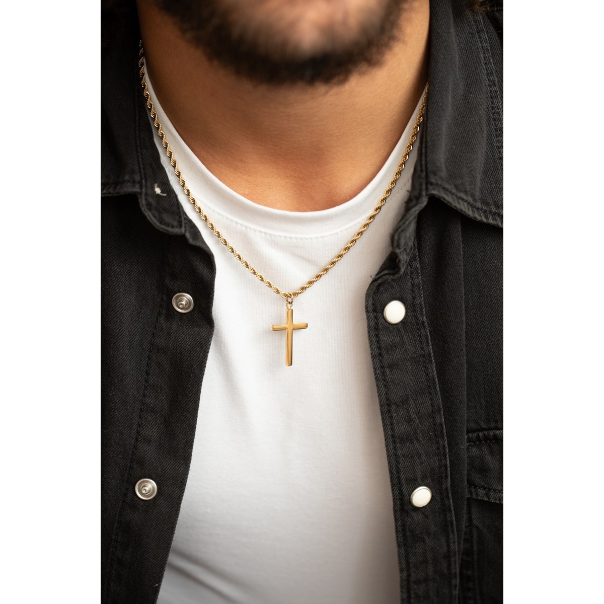 Collier mono-motif Tony en PVD - vue 2