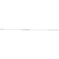 Bracelet souple mono-motif en Argent avec oxyde de zirconium blanc