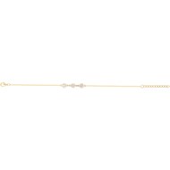 Bracelet souple mono-motif en Plaqué Or avec oxyde de zirconium blanc