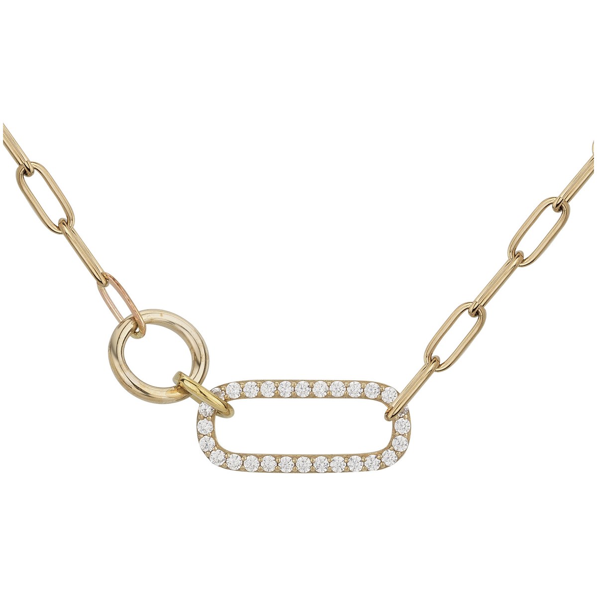 Collier en Plaqué Or avec oxyde de zirconium blanc