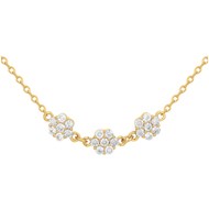 Collier multi-motifs en Plaqué Or avec oxyde de zirconium blanc