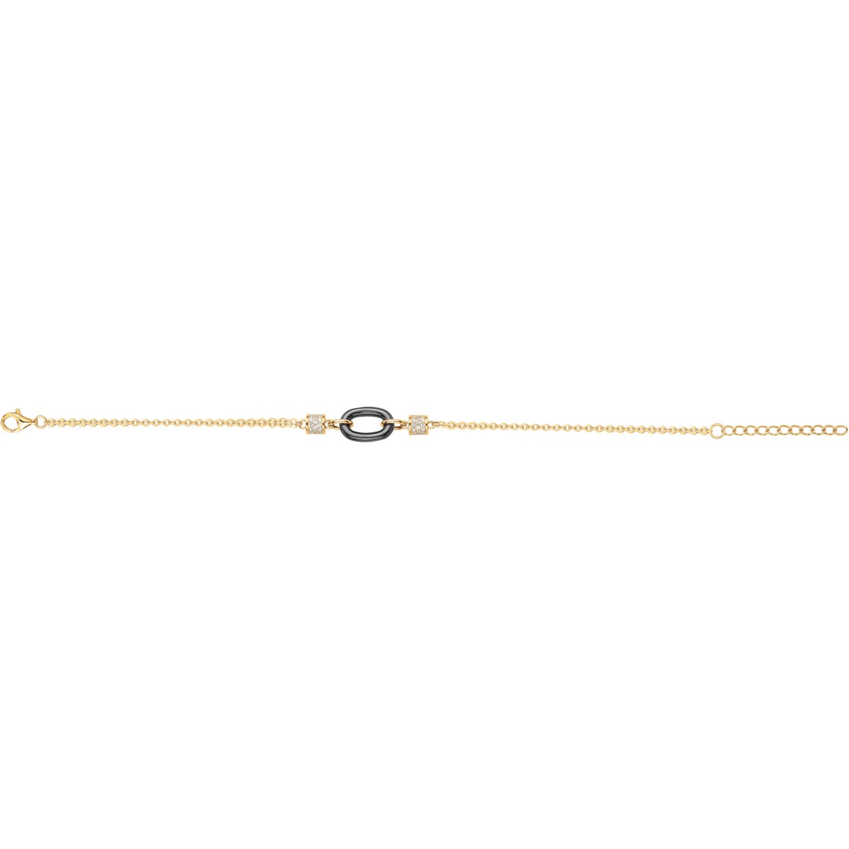 Bracelet souple mono-motif Estelle en Plaqué Or avec oxyde de zirconium blanc